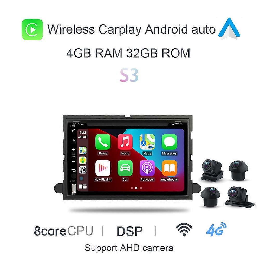 720P 6GB+128GB 360 Carplay IPS Android 12.0 Car DVD Player GPS WIFI Stereo Radio For Ford Fusion Explorer F150 Edge Expedition