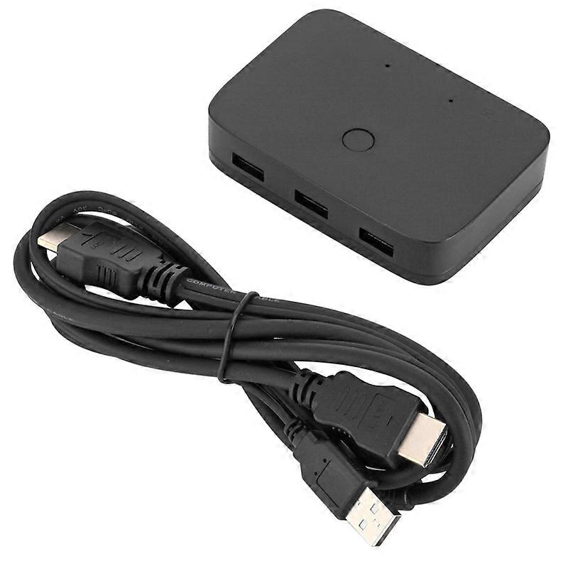 2 Port HDMI-compatible KVM Switcher Splitter PC Mouse Keyboard USB Print Sharing Device JIKAIX