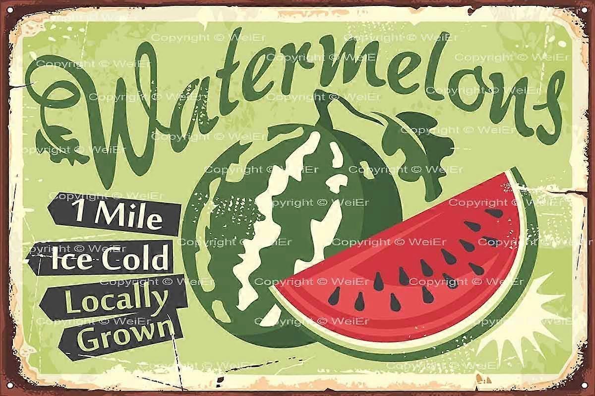スイカ有機地元産の壁の錫の看板レトロな鉄の絵画金属プラークシートカフェバーガレージホーム