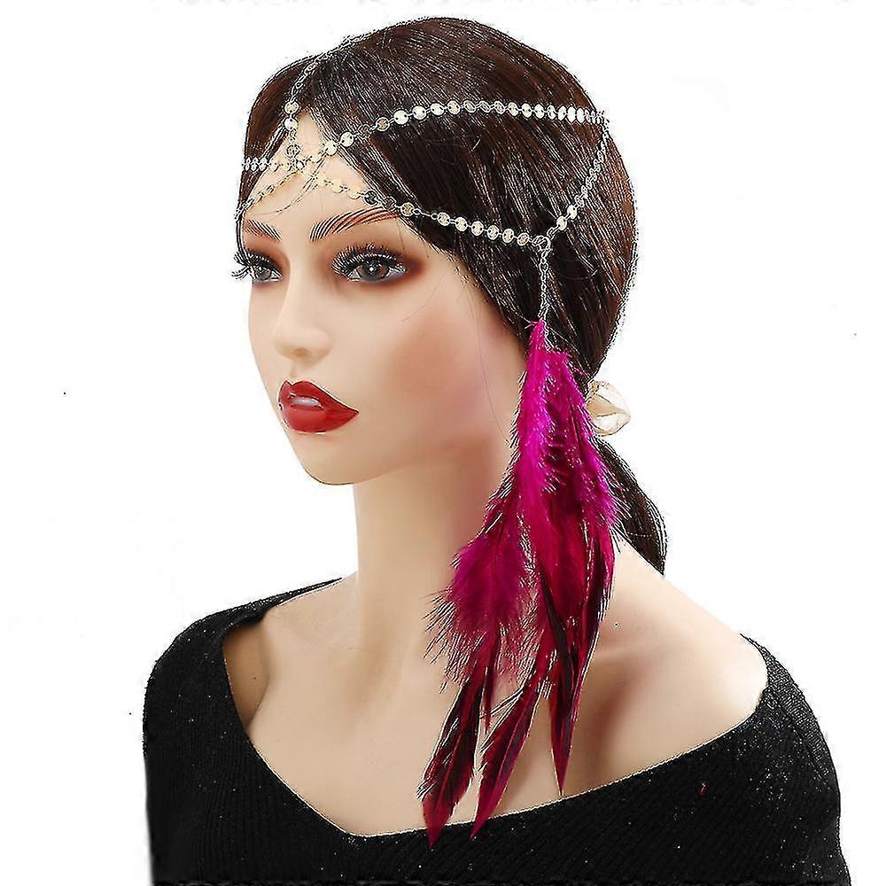 Bohemian Feather Sequin Headpiece Hair Chain