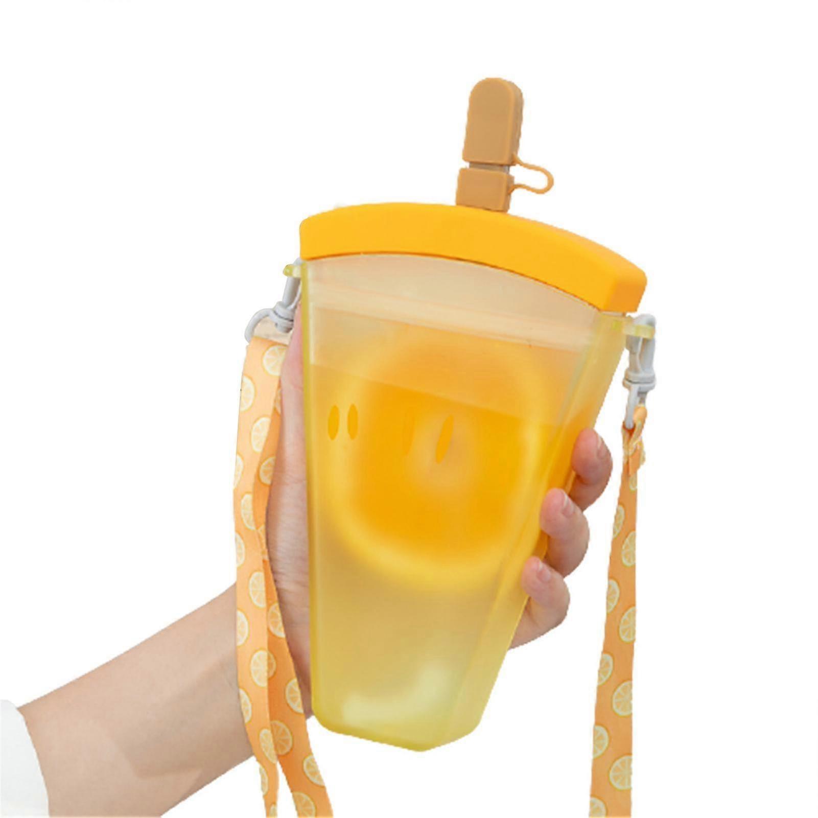 Fruit Design Plastic Straw Summer Water Cup