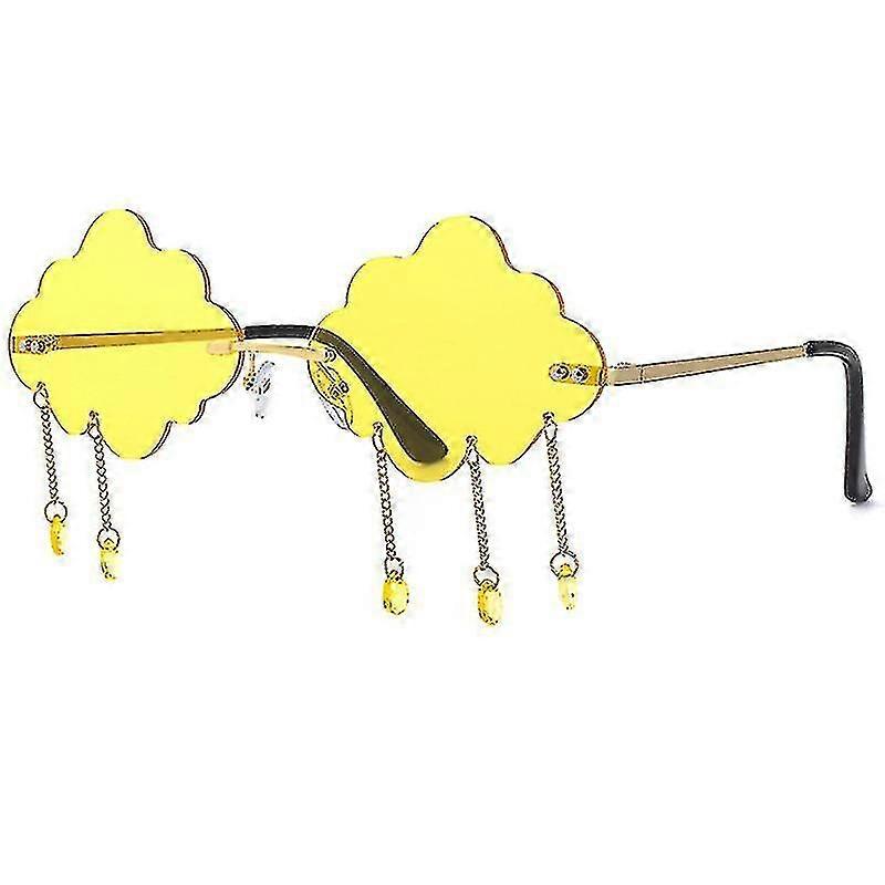 Gafas de sol Cloud Shape Gafas de sol de moda sin montura-amarillo