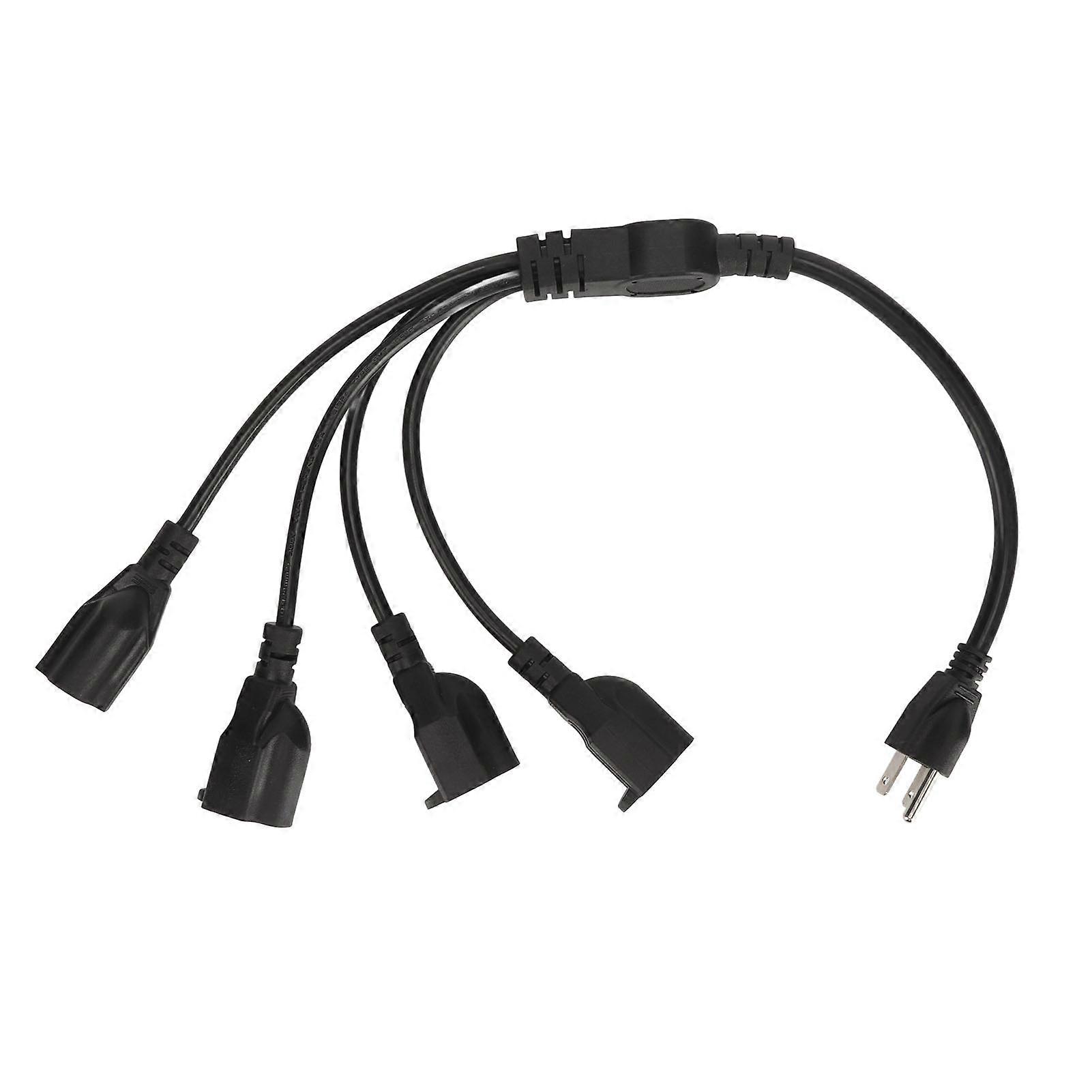 Power Cord Splitter 3 Prong 1 to 4 16AWG to 18AWG Power Cable Extension Splitter for LED Stage Light US Plug 100?240V