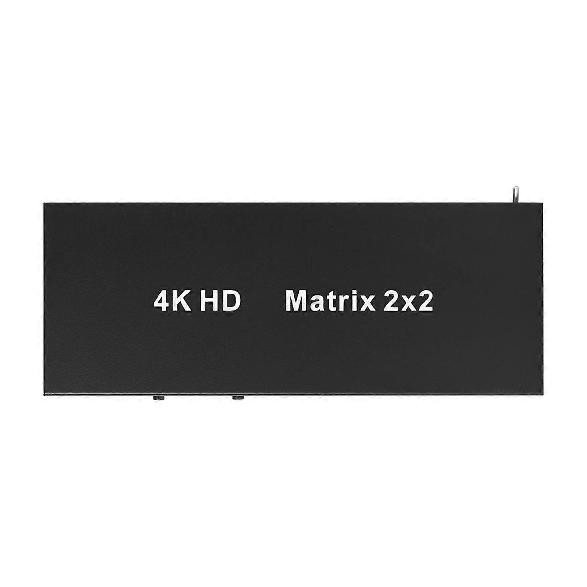 -Compatible Matrix 2X2 Switch Splitter 4K 30Hz with Audio Out Support RS232 for DVD HDTV TV Box US