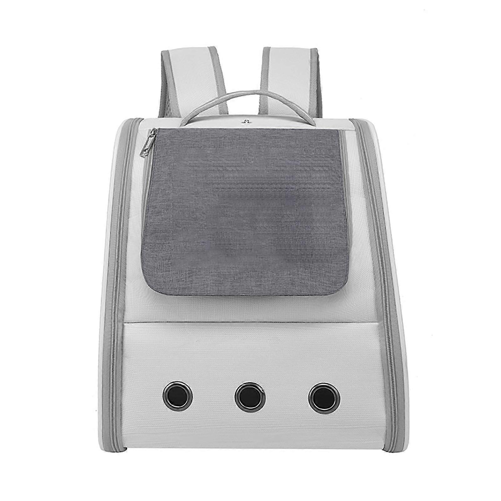 Cat Carrying Backpack Breathable Large Window Portable Pet Travel Carrier Bag with Handle for Puppy Gray