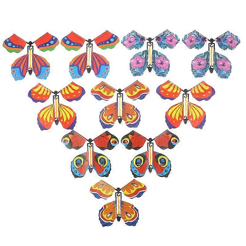 10 Pcs Magic Butterfly Flying Butterfly With Card Toy With Empty Hands