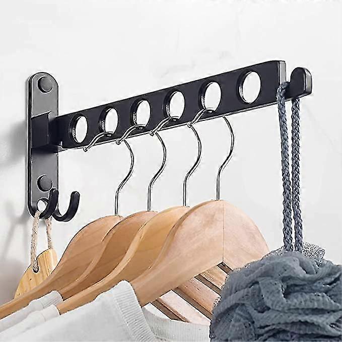 Foldable Wall Mounted Clothes Drying Rack with 90 Rotation, Space Saving Aluminum Hanger Organizer for Home