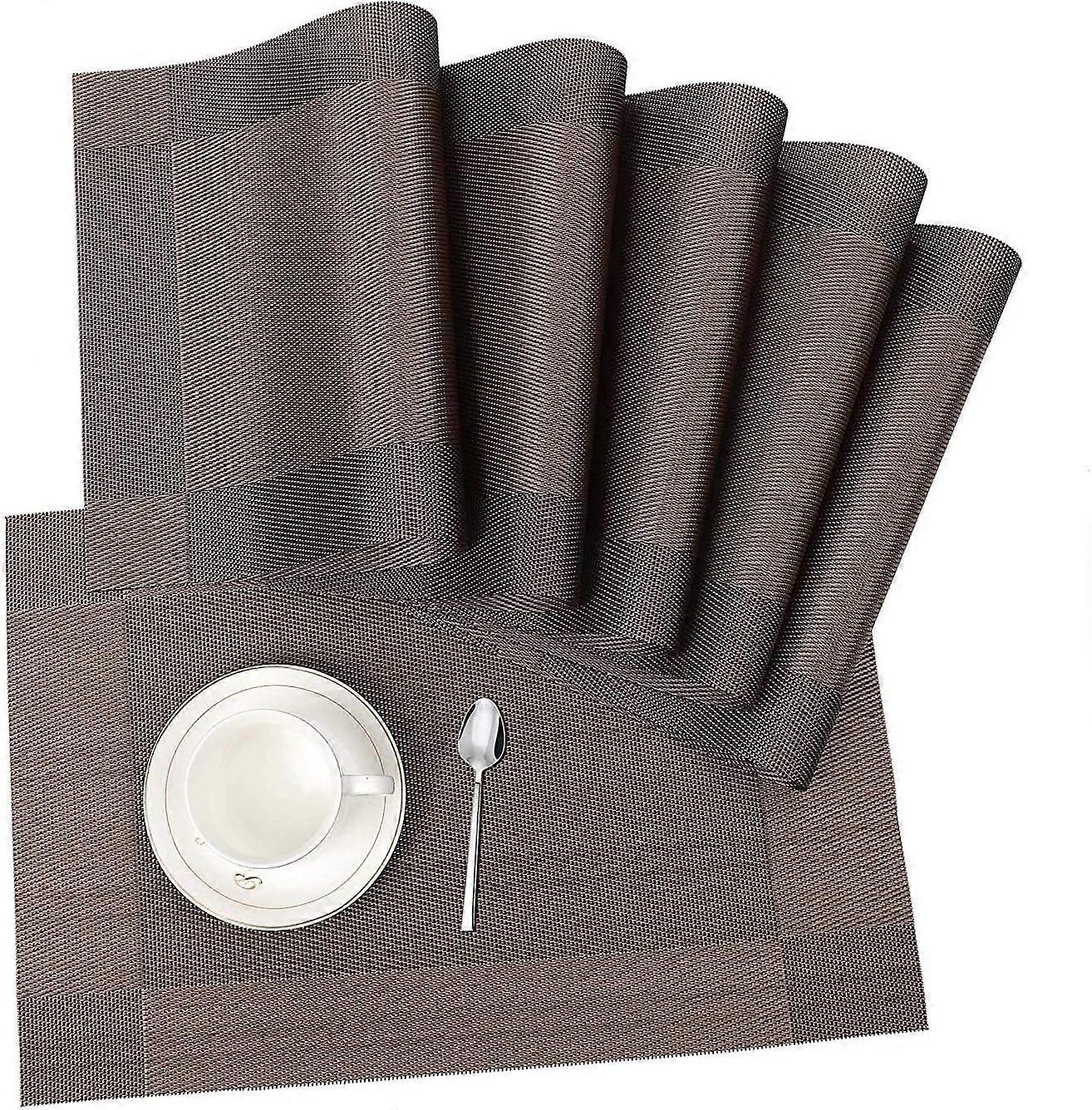 Set de table, set de table de 4 sets de table antidérapants en PVC lavables résistants à l’usure et résistants à la chaleur pour table à manger de restaurant à domicile