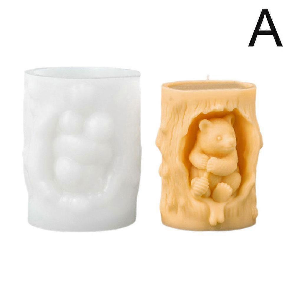 Relief Bear Silicone Candle Molds Honey 3d Bear Honeycomb Epoxy Resin Molds