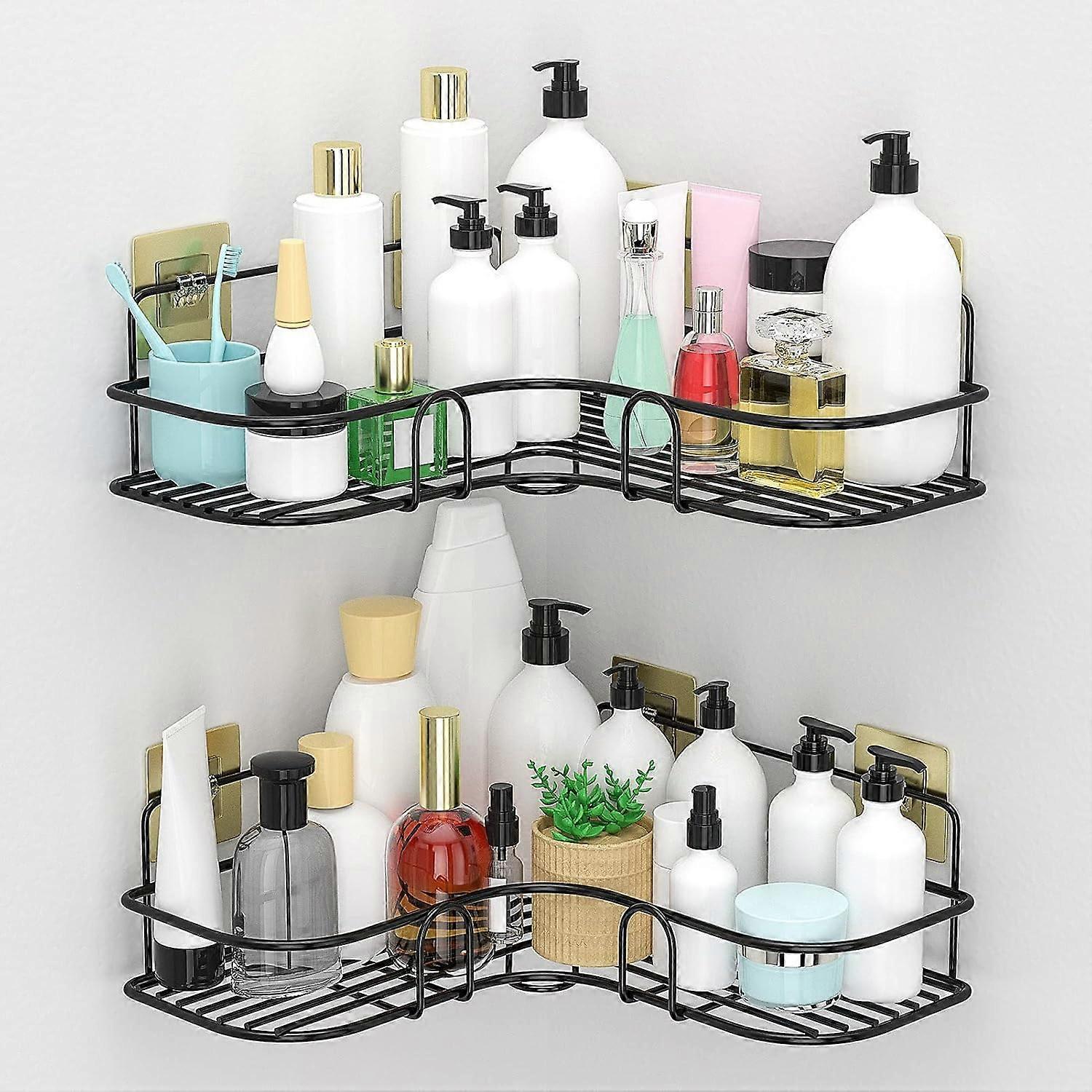 Stainless Steel Rack, No Drilling Required, Open-Grid Design For Fast Drainage, Rustproof Wall Mount Offers Stability, Damage Free Installation, 2