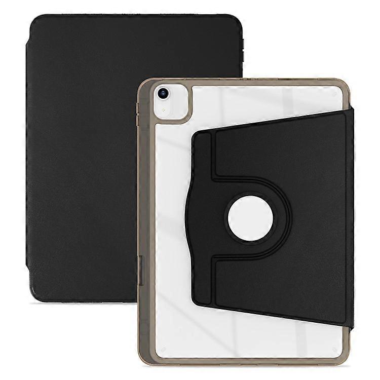 Tablet Case Compatible For iPad Air 13 (2024) / Pro 12.9 (2022) / (2021) / (2020) PU Leather+Acrylic+TPU Rotating Clear Cove