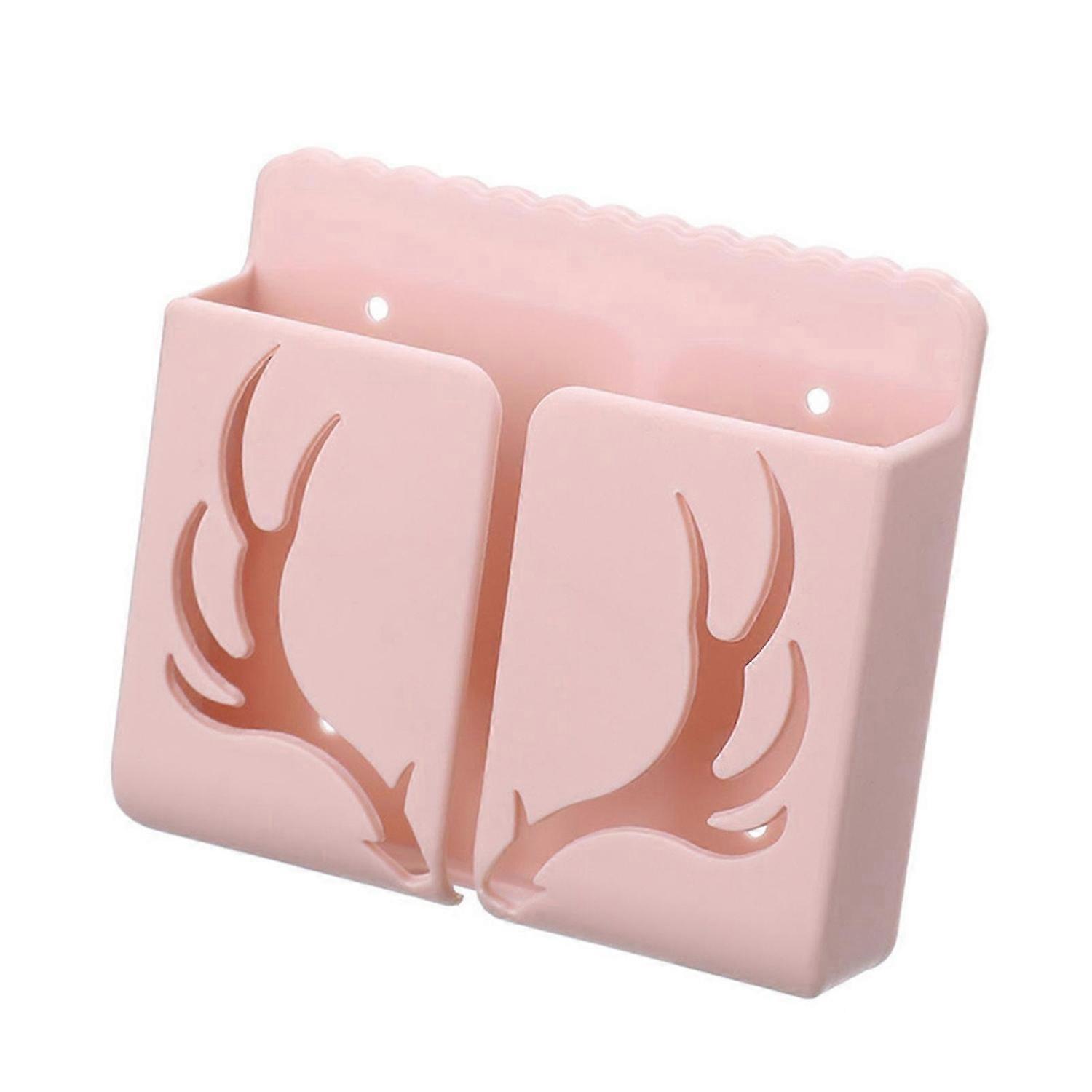 Mobile Phone Holder Multi-function Wall Mounted Creative Antlers Remote Control Storage Box Organize