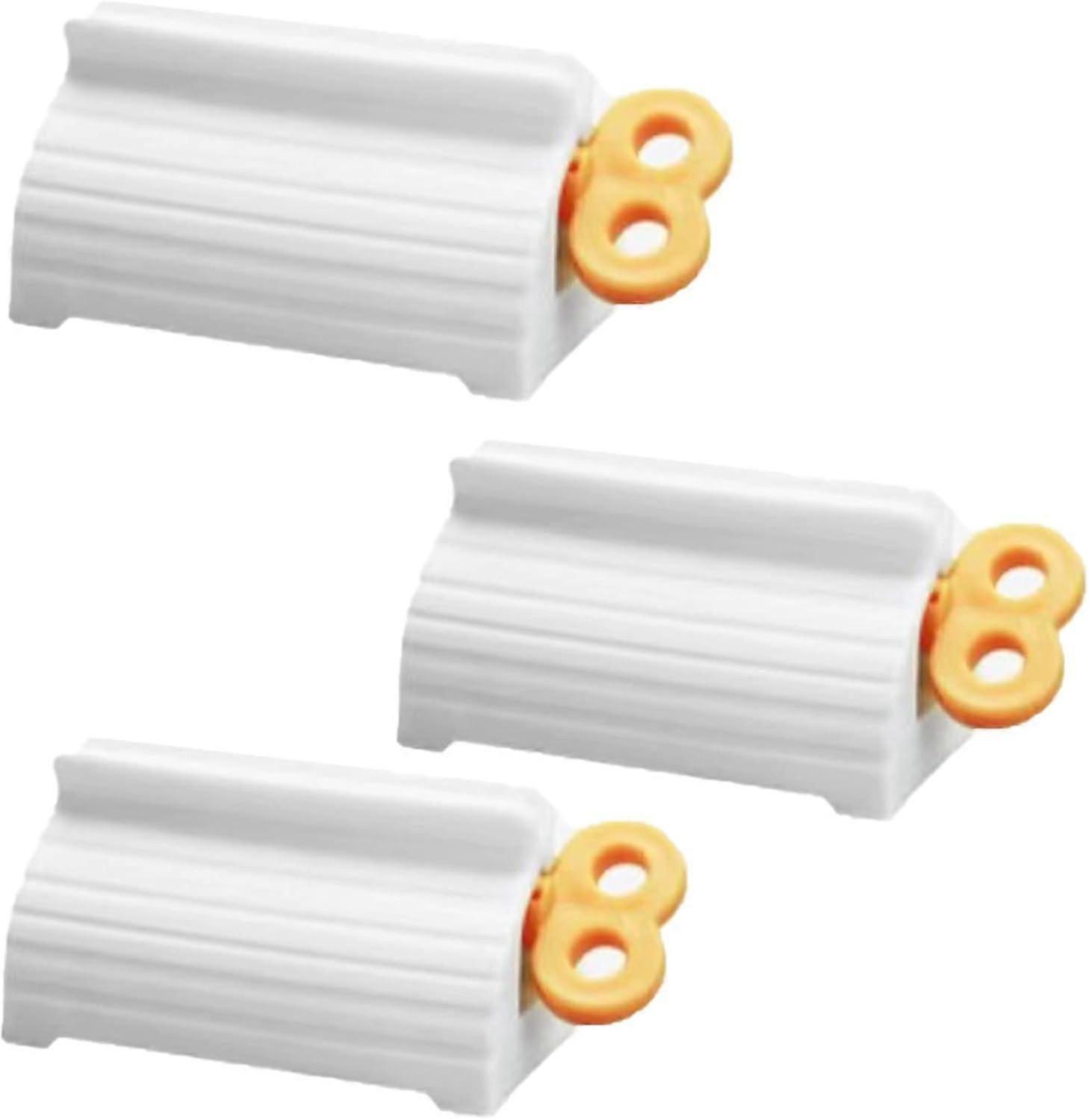 Set of 3 toothpaste squeezers | ABS Toothpaste Dispenser | Extra large roller dispenser (white)