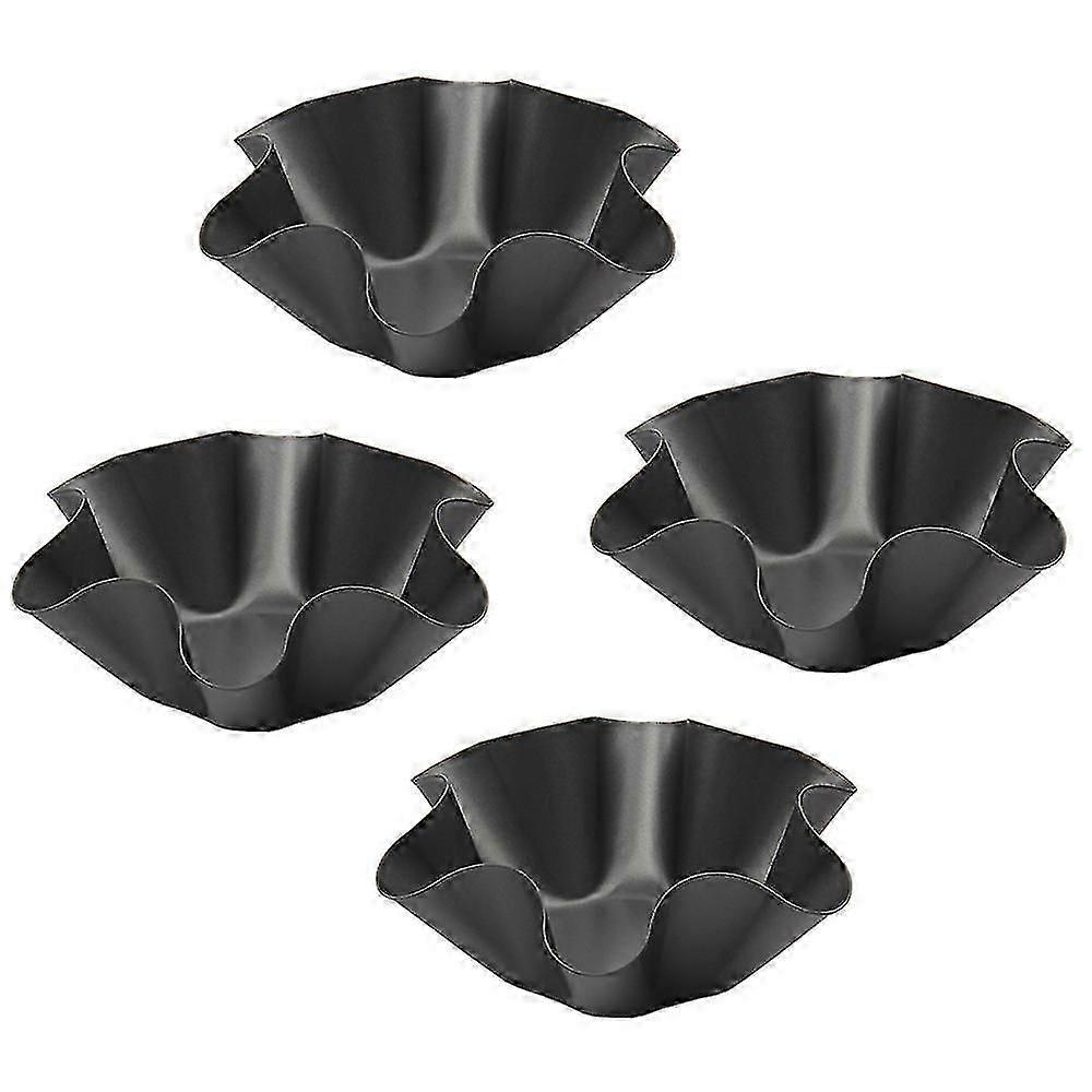 4 قطع علب خبز متموج ، علب خبز غير عادية ، علبة كيك مع طلاء غير لاصق ، صينية خبز 6 بوصة من الفولاذ الكربوني على شكل زهرة