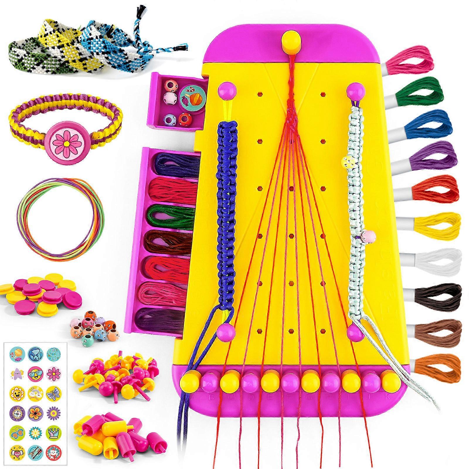 Versatile Bracelet Maker Set for Kids and Teens Develops Creativity and Fine Motor Skills with Simple Operations  Yellow