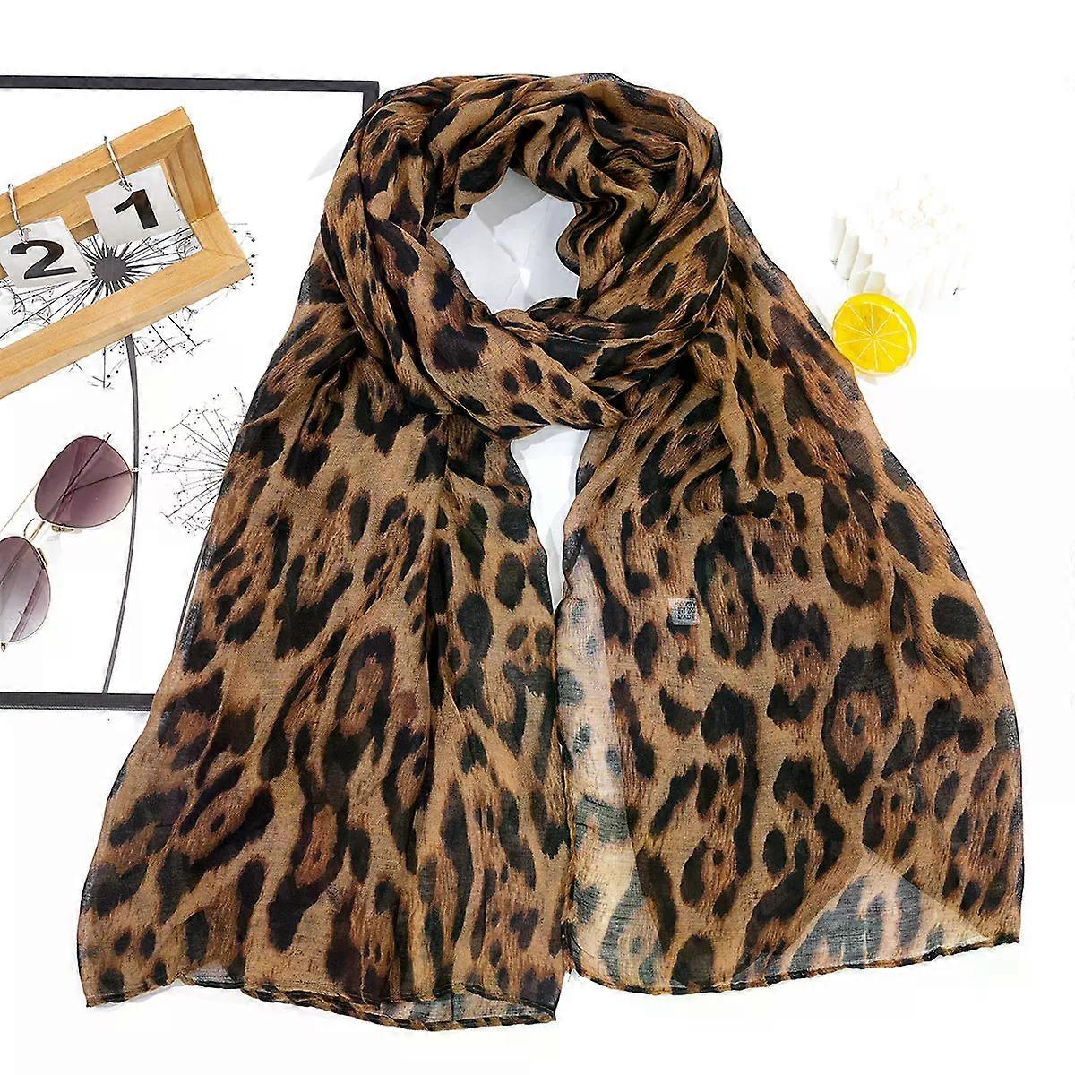 Leopard Scarf Women Elegant Chiffon Silk Scarf 85x180 cm Timeless and Versatile Design for All Occasions Ideal for Fashionable Women