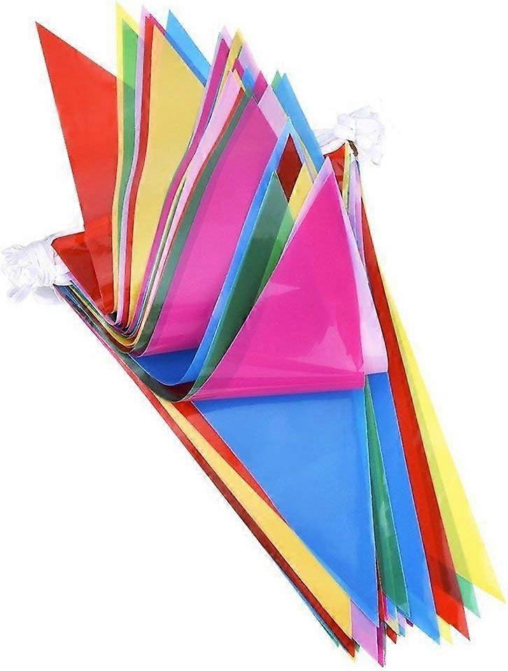 1000ft Multicolor Pennant Banner String Bunting Banner, Nylon Fabric Decorative Flag
