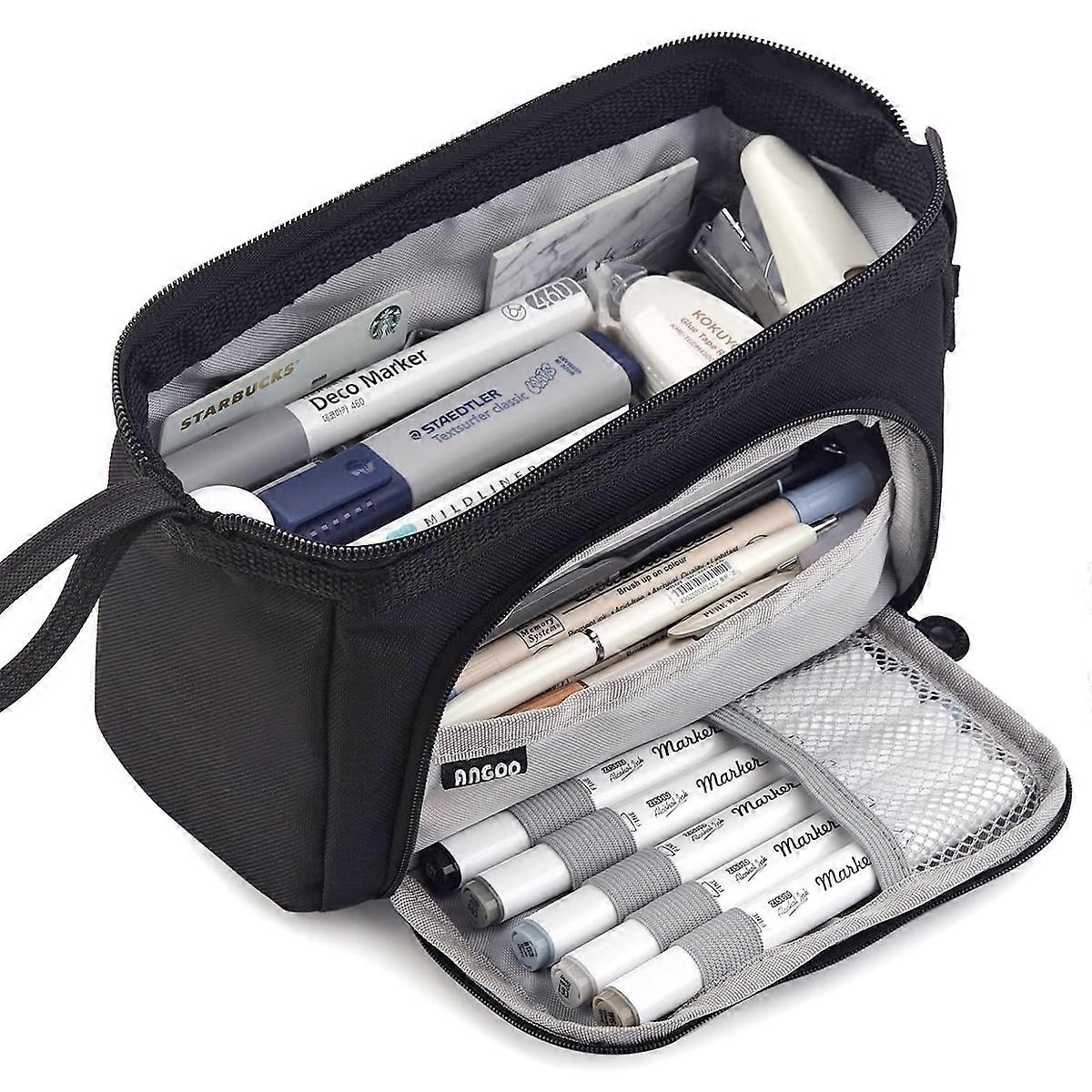 Stylish Scribbler's Sanctuary: Portable Pencil Case with High Quality Construction, for Everyday Use (Green)