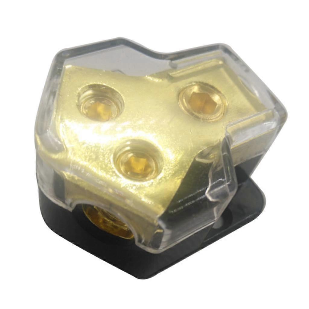 2-Way 2GA to 4GA Power/Ground Wire Distribution Block for Audio Amp Systems
