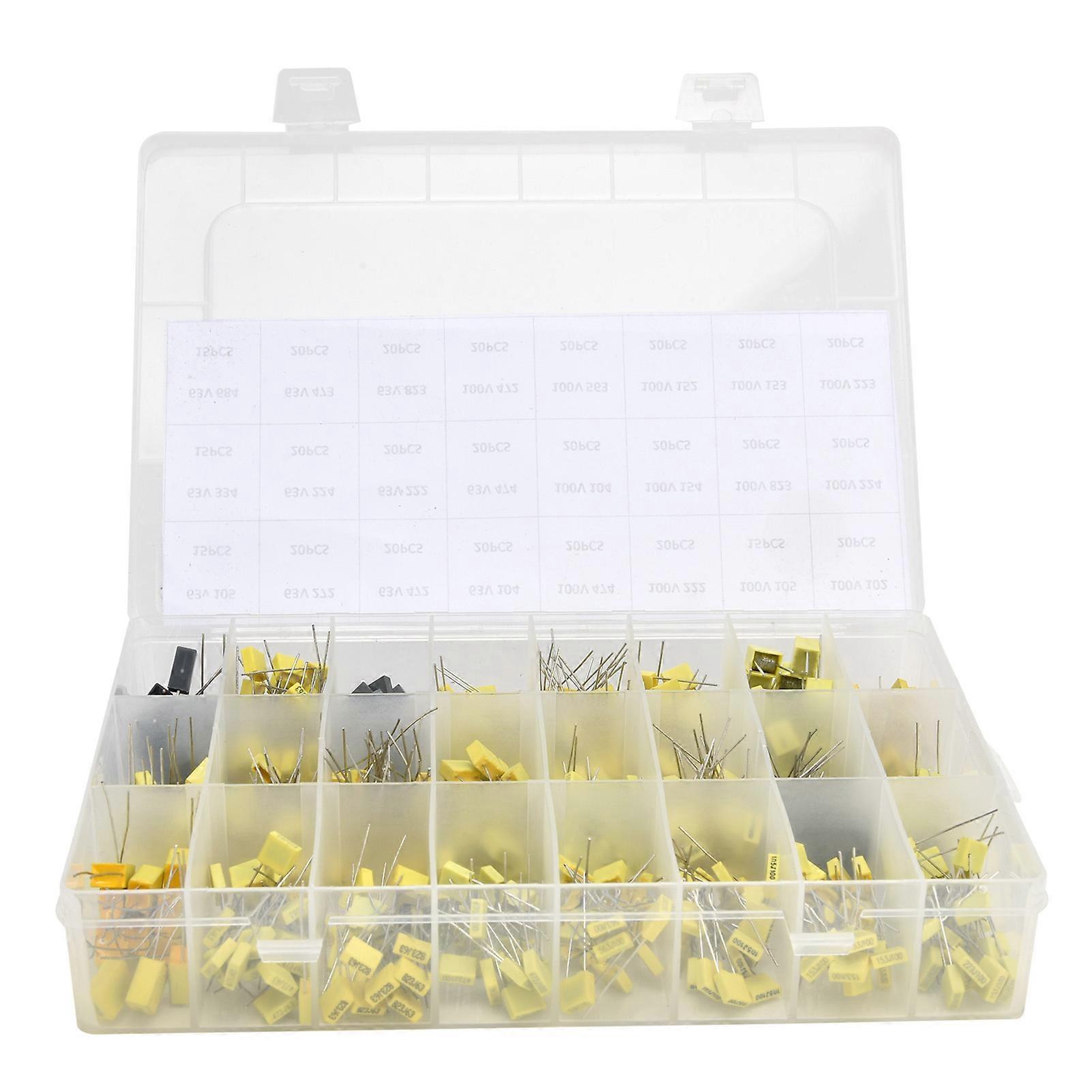 460Pcs Rectifier Capacitors Silver Alloy 24 Value Electronic Components Assortment Kit