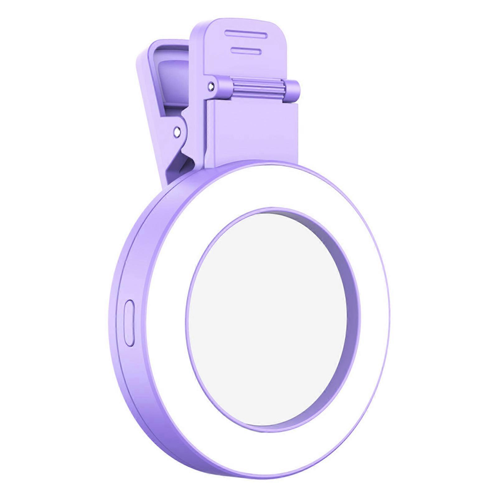 Selfie Rings Light with Build In Battery ABS & Silicone LED Selfie Lights Selfie Rings Light Simple Operate for Phone lila c