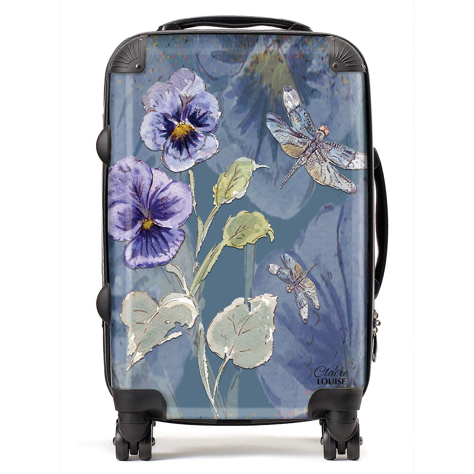Powder Bloom Pansies Suitcase