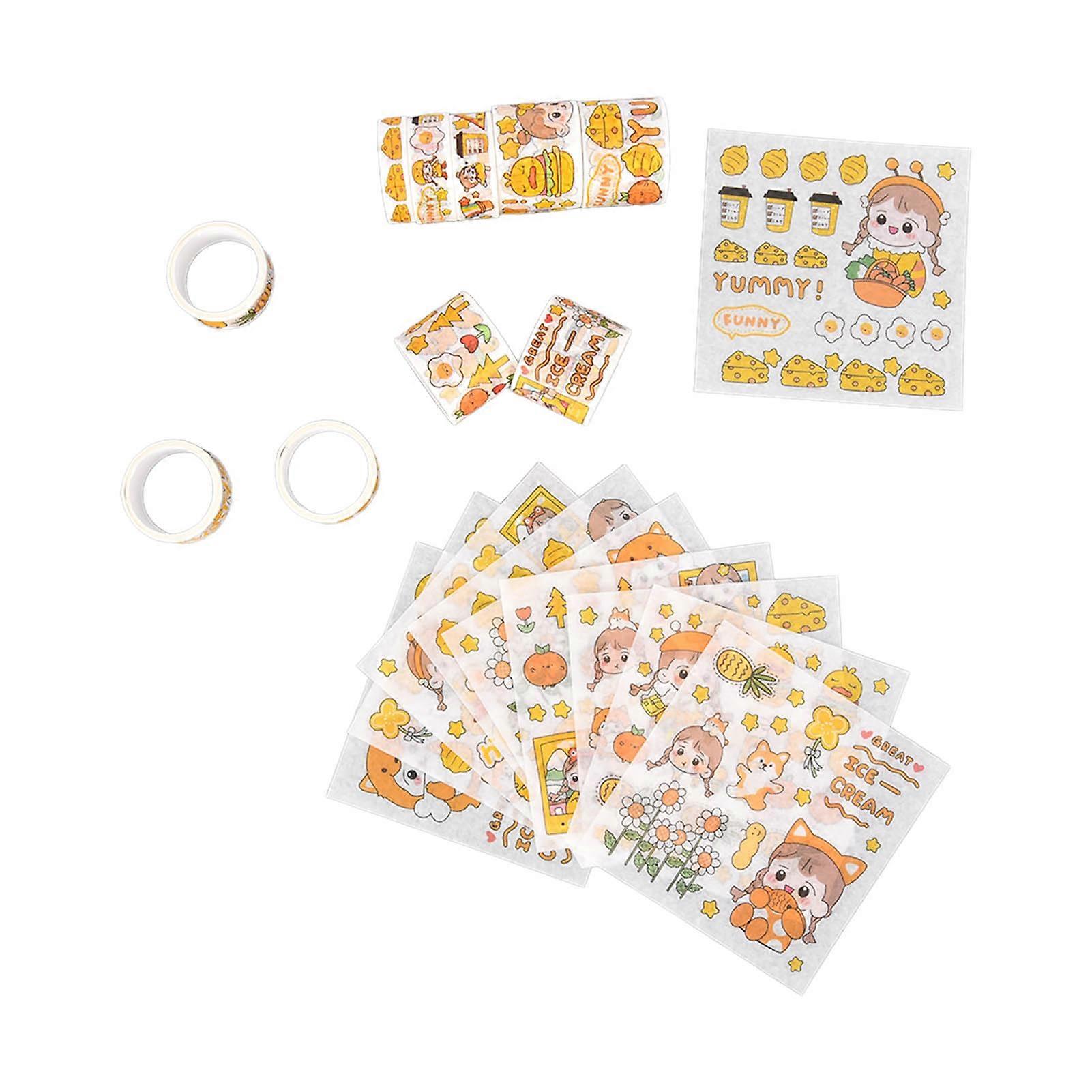 Washi Tape DIY Decoration Clear Printing Repeatedly Paste No Cutting Washi Tape Set
