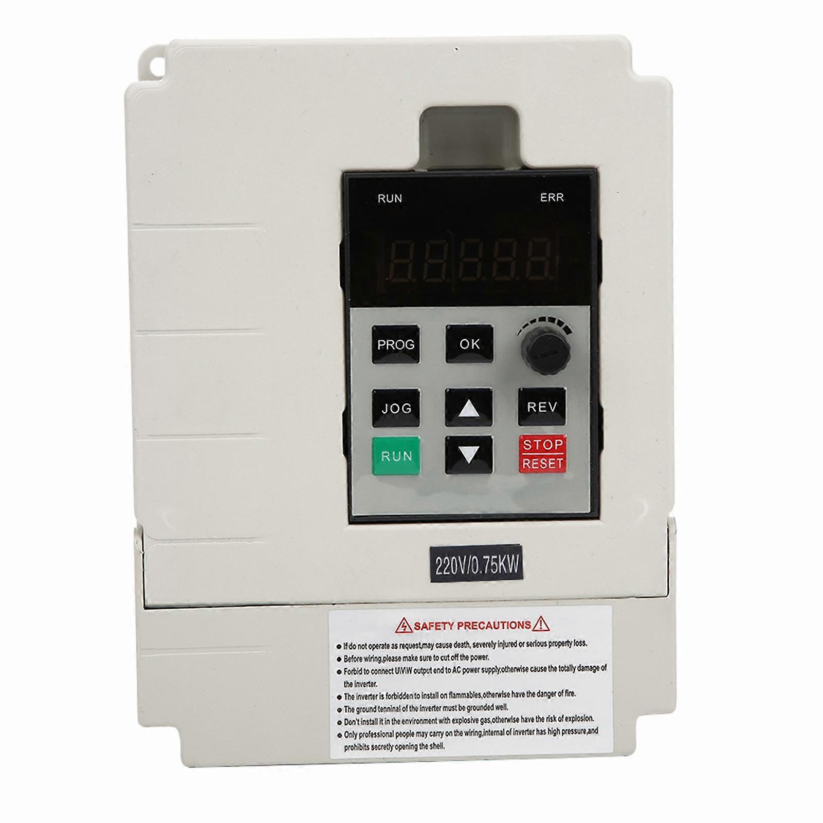 Mini Inverter Frequency Converter Single Phase Input 3 Phase Output White for Water Pump(0.75KW )