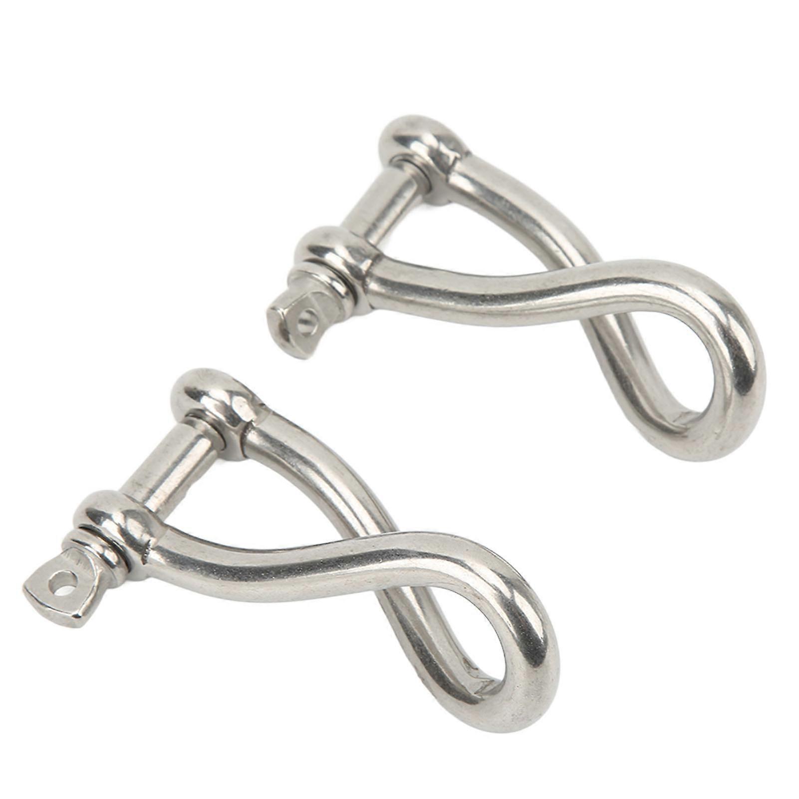 2pcs 10mm Screw Pin Twist Shackle 316 Stainless Steel High Strength for Yacht Fishing Boat 