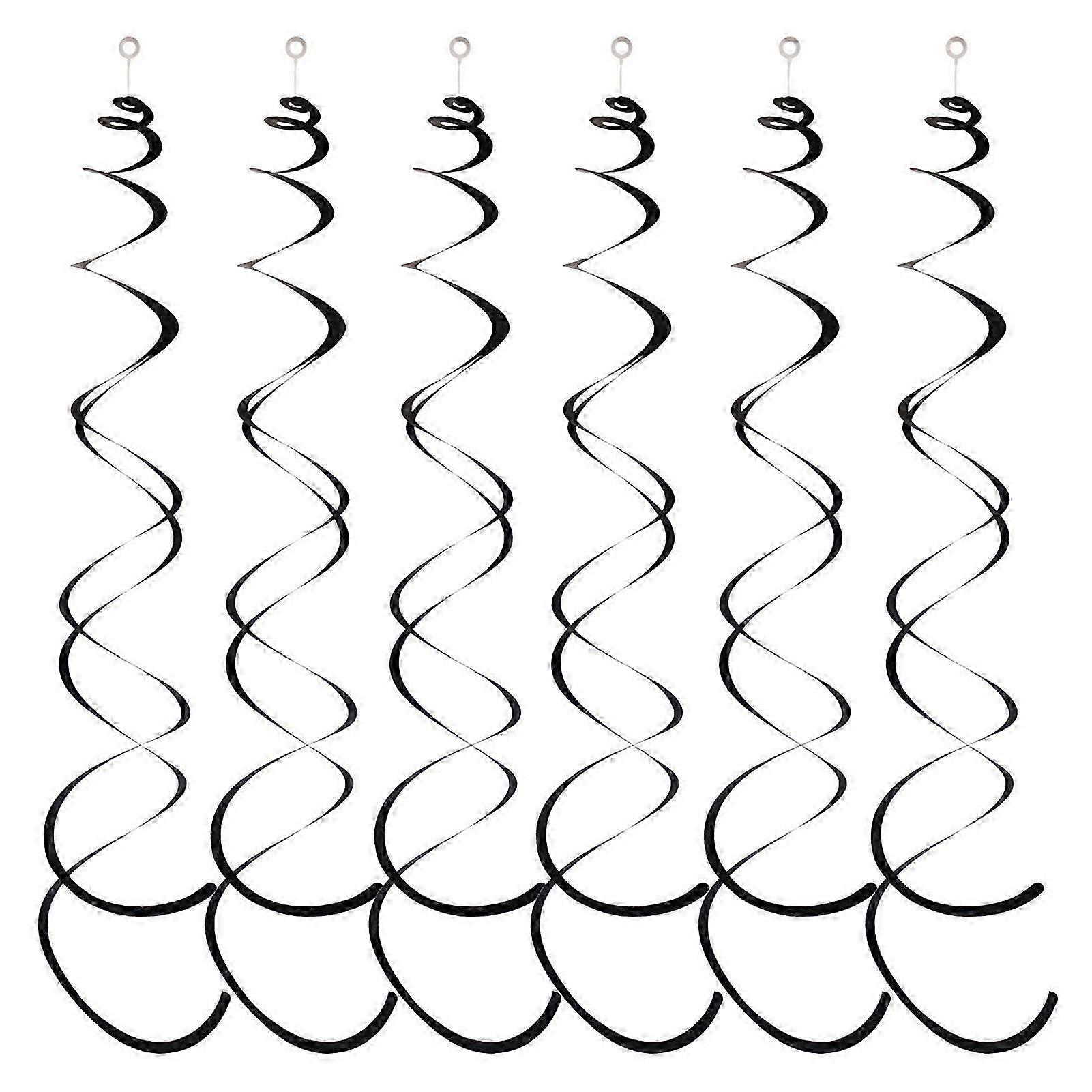 6Pcs Spiral Pendant Party Streamers Hanging Plastic Streamer Spiral Pendant Twin Tail Party Ceiling Foil Swirl Decorations