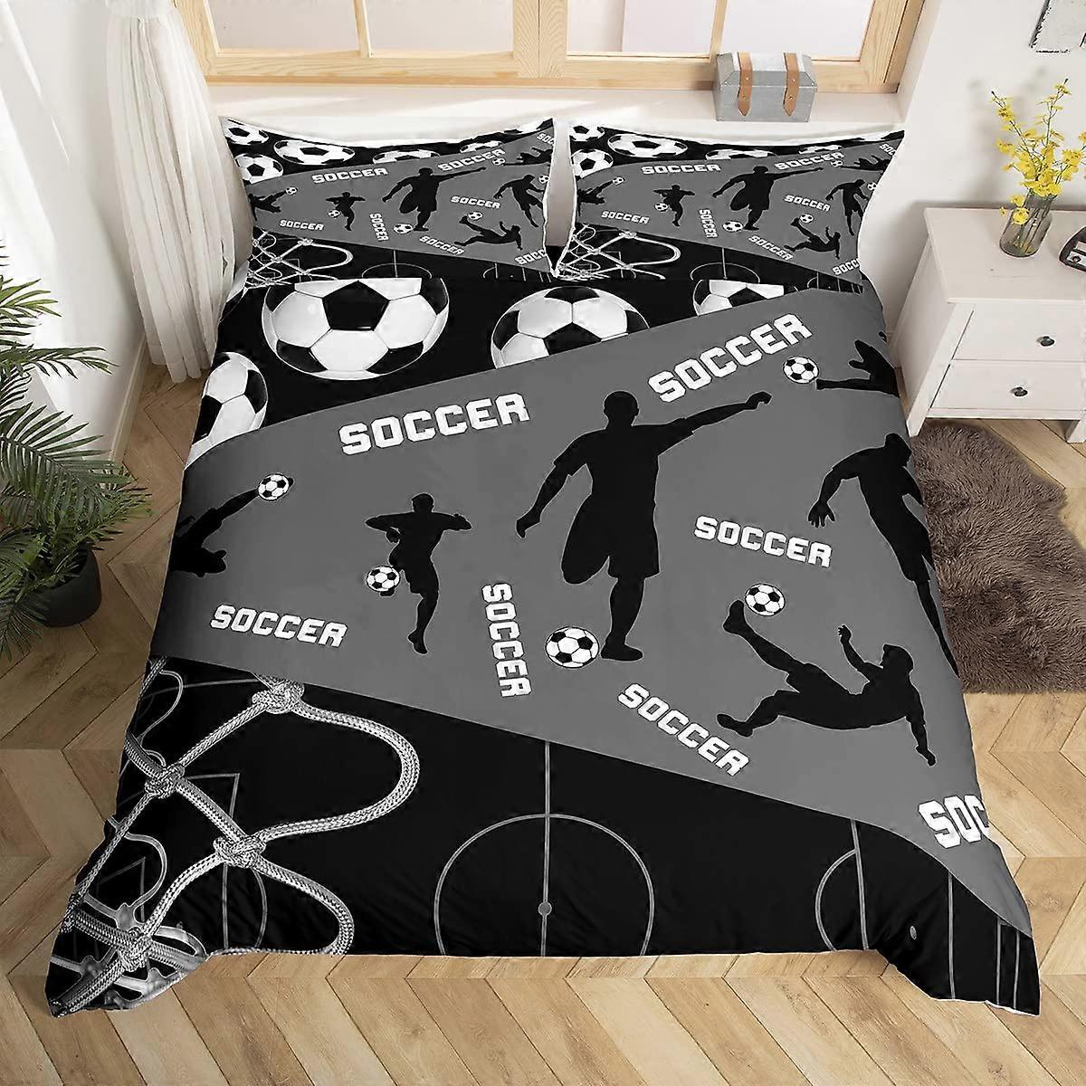 Grey and Black Duvet Cover for Home Room Decor Full Size