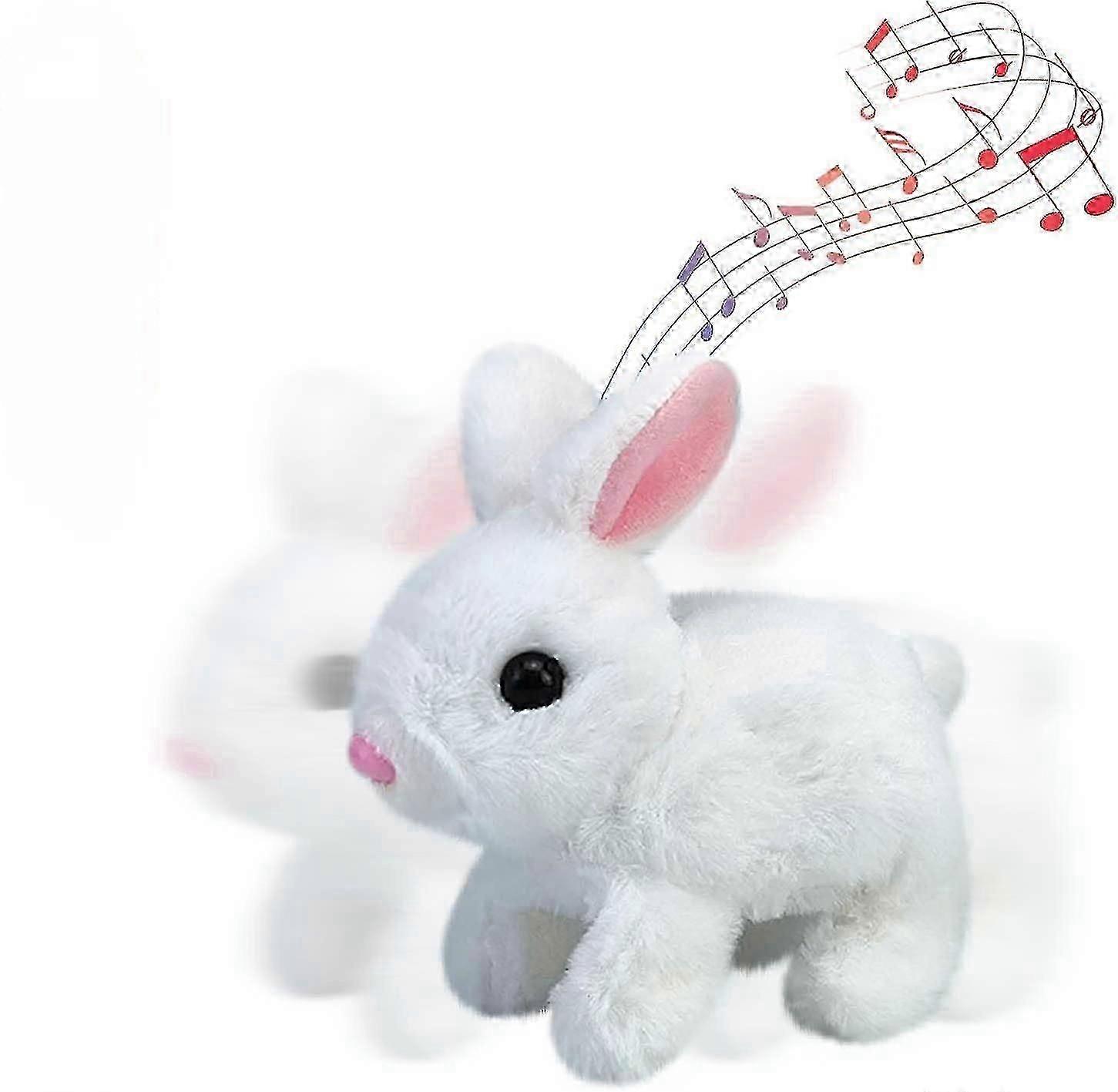 Electronic Plush Rabbit Toy, Easter Bunny Interactive Toy, Playful Bunny Hops Around Makes Sounds Wiggles Ears