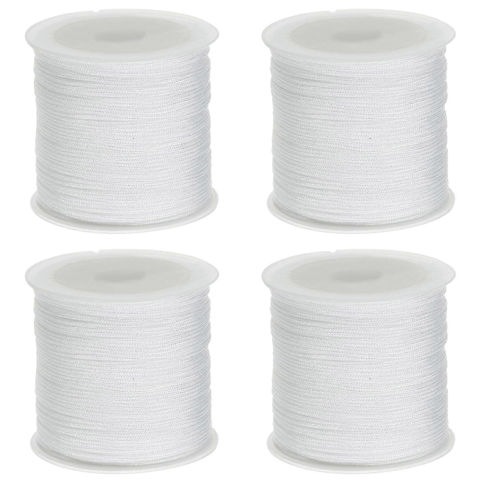Nylon String Cord White 0.8mm 45 Yards Per Roll 4 Rolls For Bracelet Making