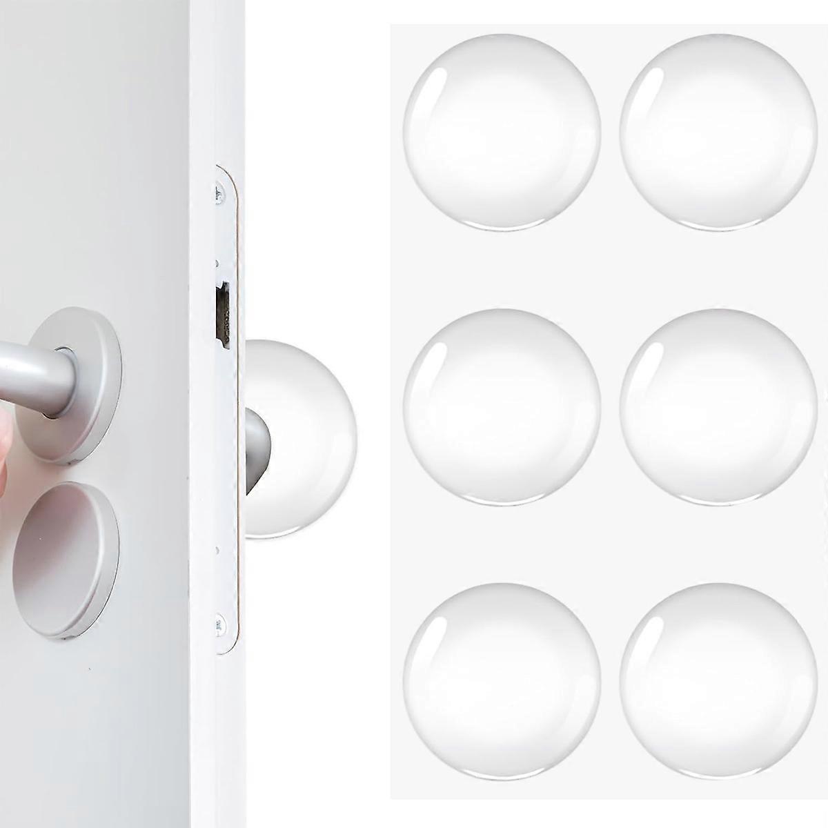 6Pcs Door Stopper Wall Protector,Adhesive Bumper Protector,Reusable Rubber Door Stops from Door Knobs