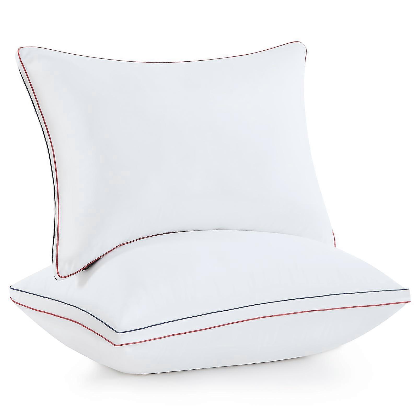 2 Allergy Friendly Bed Pillows for Back Sleepers Queen Size 20'x28'