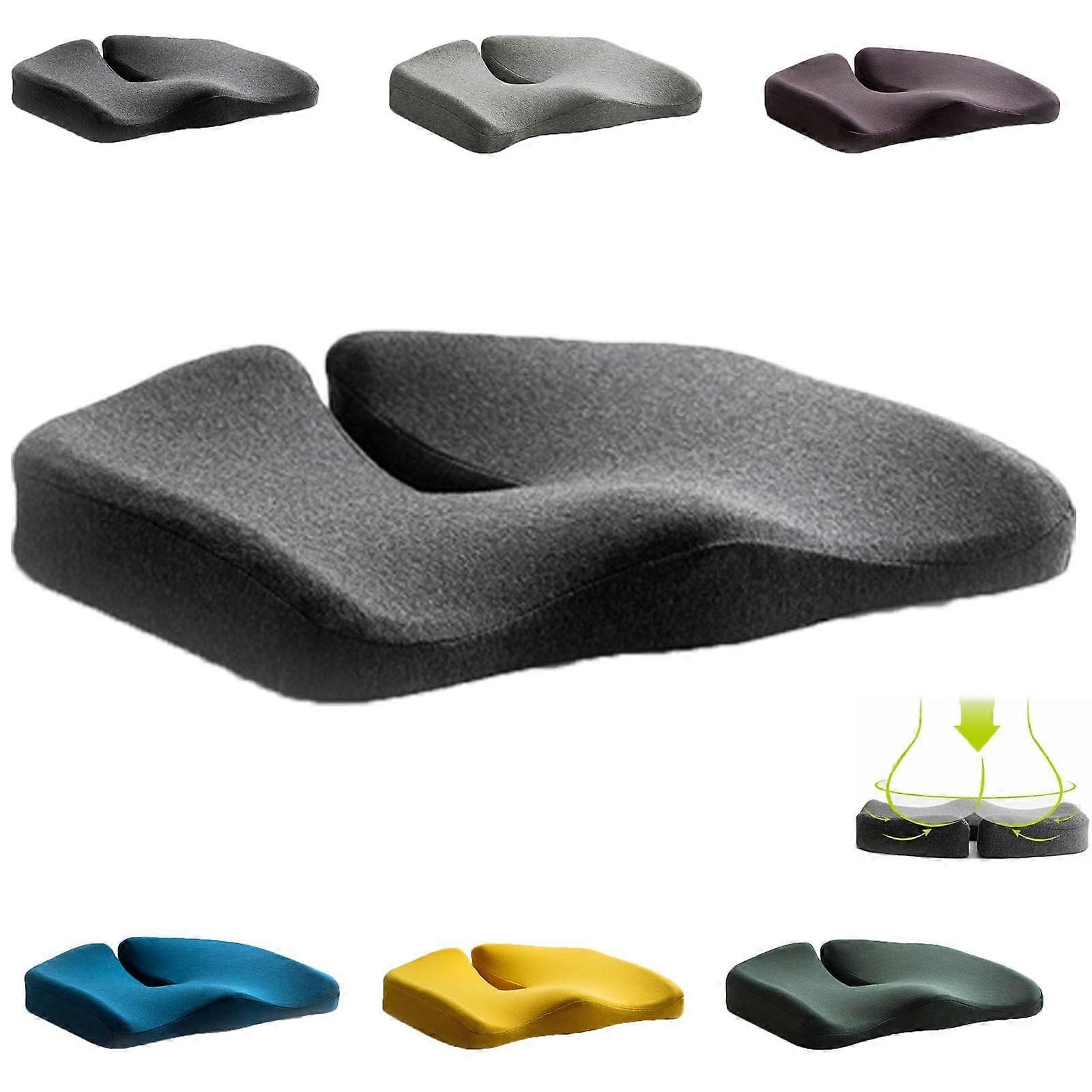 Seat Cushion for Pressure Relief with Lumbar Support Pillow, Breathable Memory Foam, Black (14.96x13.78in)