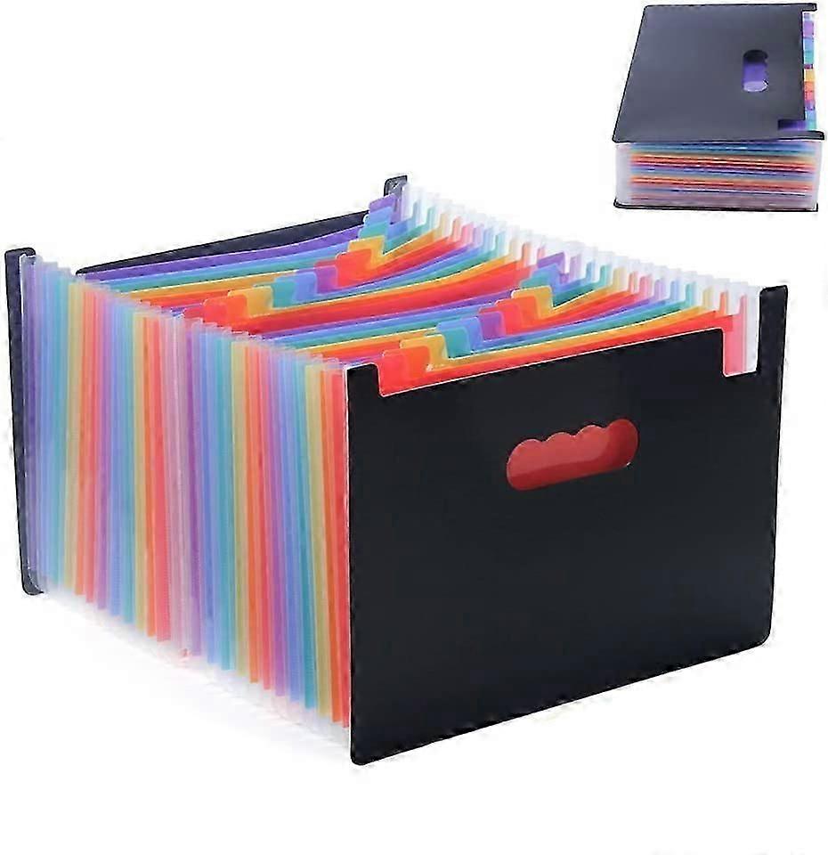 Document Folder A4 Folding Folder 24 Compartments File Sorting Folder (Multicolored)