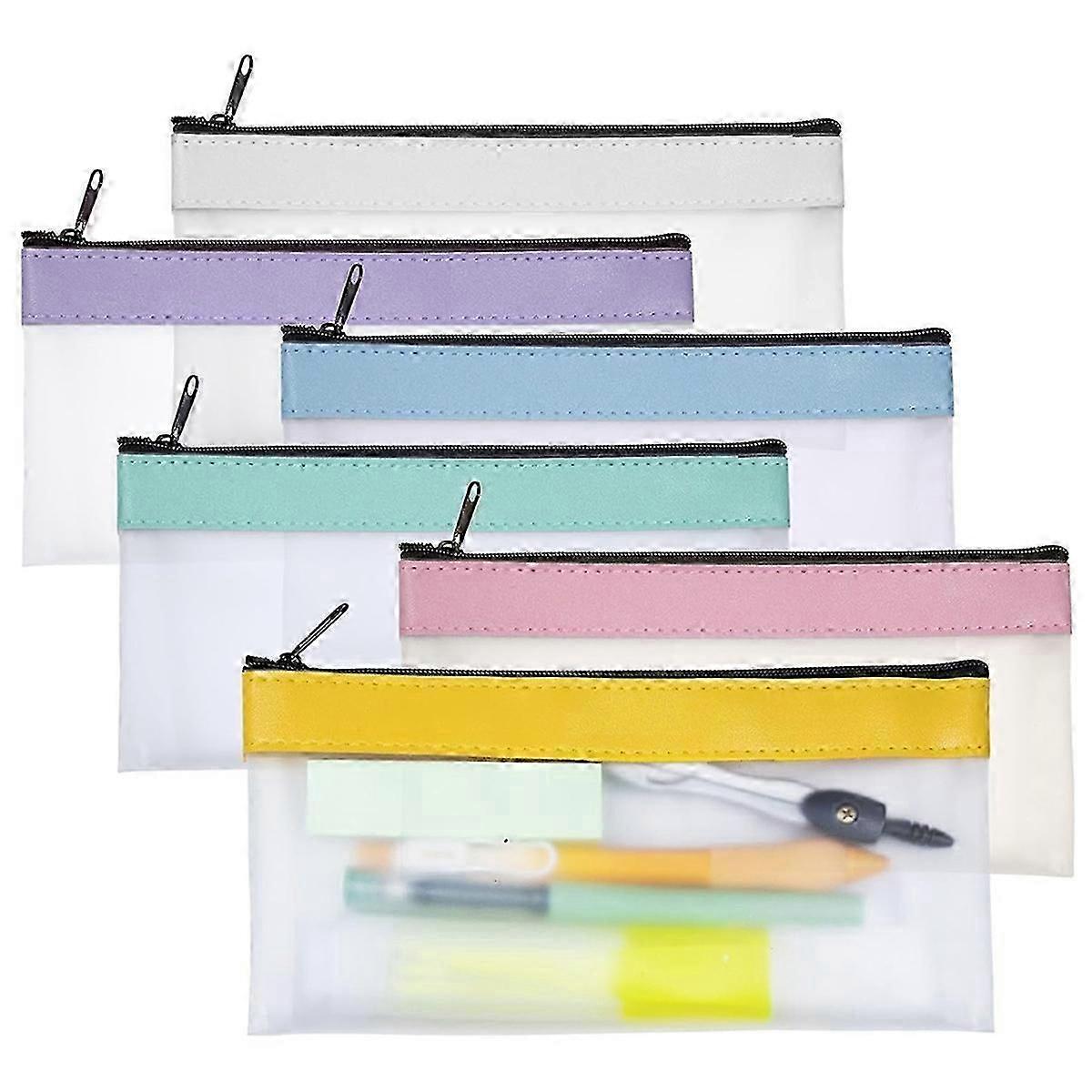 6Pack Clear Pencil Pouch, Pencil Case, Clear Makeup Bag, Pencil Bag