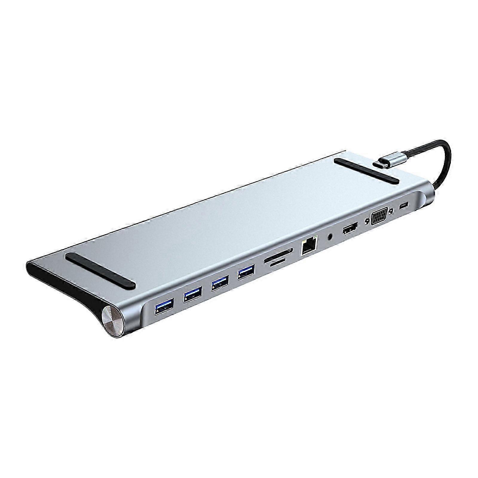 USB Hub Aluminum Shell Easy to Use Portable with 100W PD Port Multiple Ports 12 Port