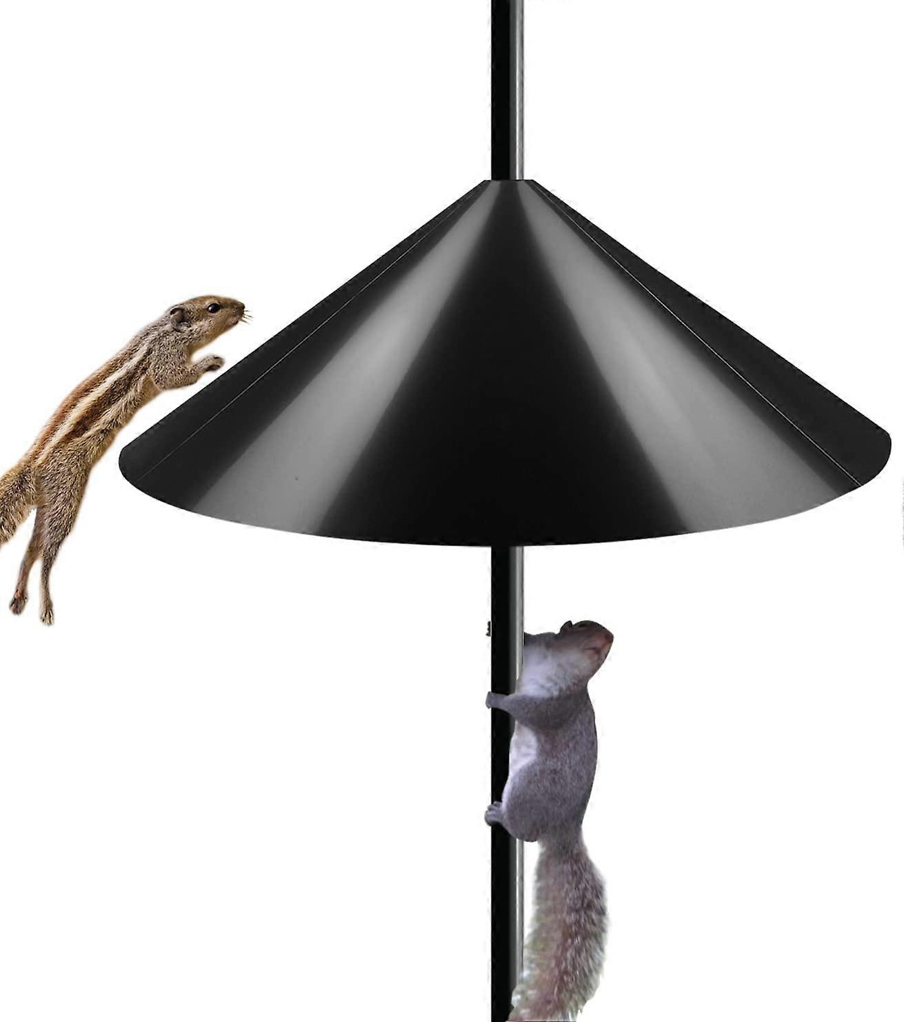19-Inch Squirrel Baffle for Bird Feeding Pole, Black Outer Pole Assembly Stopper and Shepherd Hook Protector, 1 Package