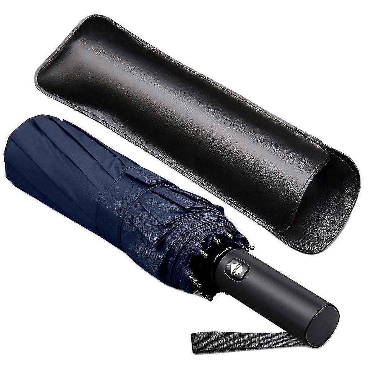 12 Ribs Windproof Travel Umbrella with PTFE Canopy Auto Open Close