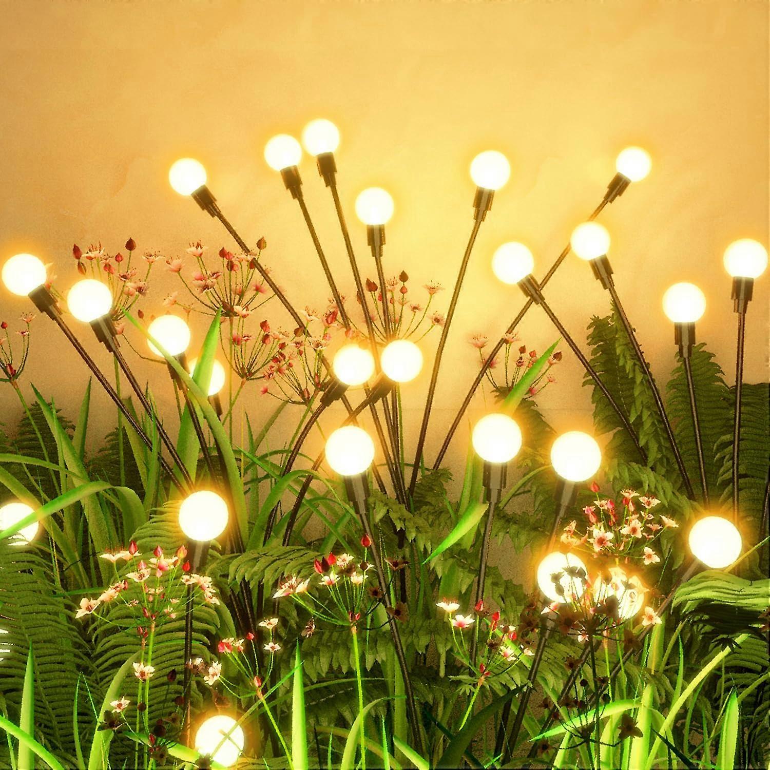 Smooth Sunlight Open Waterproof 8 Pack LED Outdoor Lights for Courtyard Patio, Updated Model with Enhanced Durability