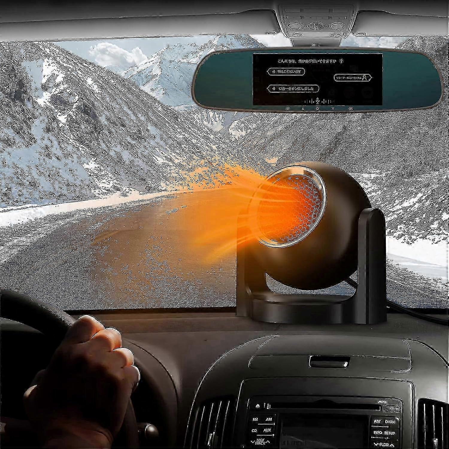 12v Portable Car Heater, Car Heater That Plugs Into Cigarette Lighter, Car Heater And Defroster With 360 Degree Rotary Base