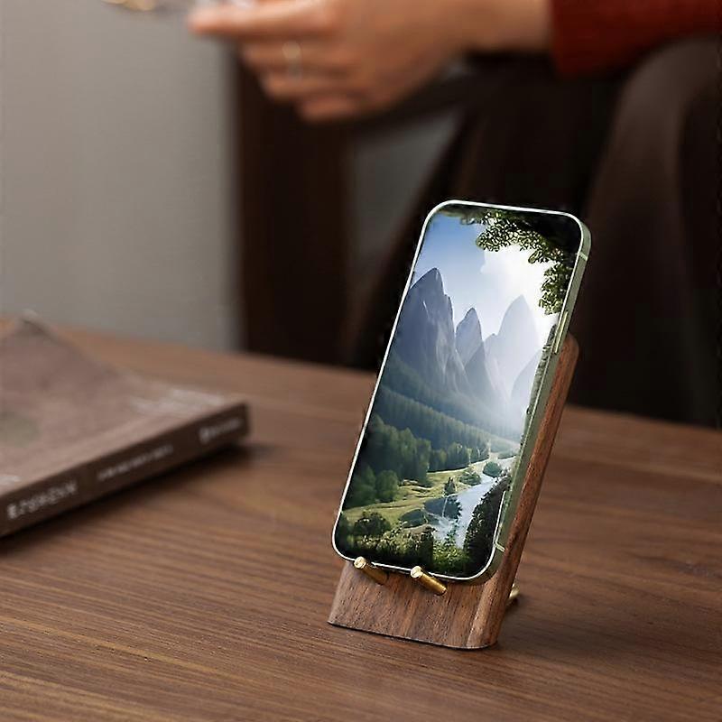 Support de téléphone portable de bureau en bois simple noyer noir support de smartphone Style 1