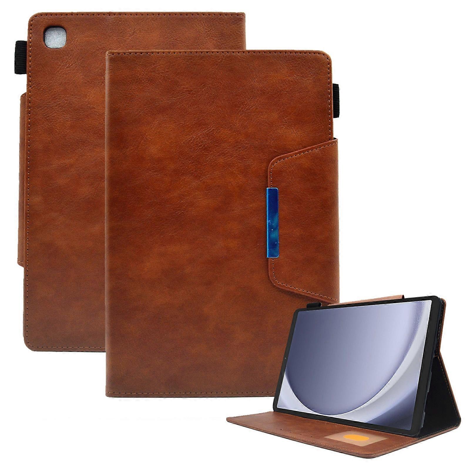 Étui pour tablette en cuir à fermoir magnétique à texture croisée en daim pour Samsung Galaxy Tab A11 / A9