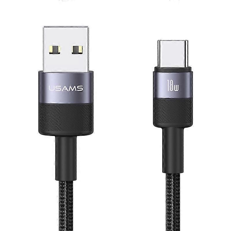 USAMS SJ718 3A USB till USB-C/Typ-C datakabel av aluminiumlegering, längd: 1,2 m