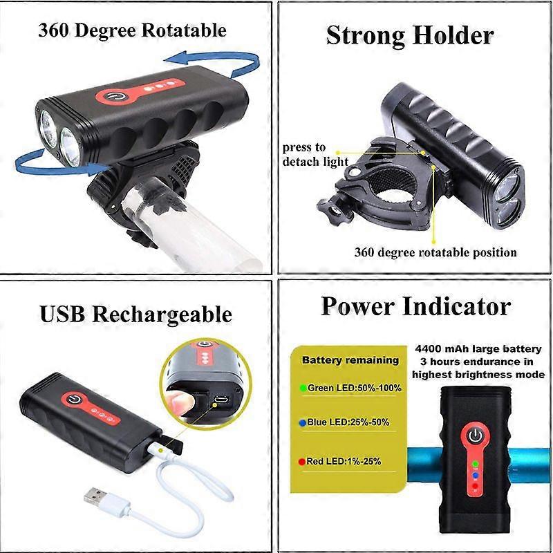 Bike Light Set Waterproof USB Rechargeable