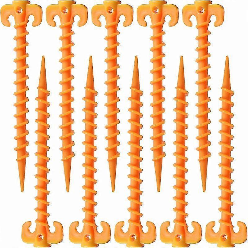 Ground Nails Quality PP Plastic Tent Stakes, Rope Stake Nail for Outdoor Tent Equipment Tent Accessory for Beach, Beach, Jungle, Mud, Yellow, (20cm4.5