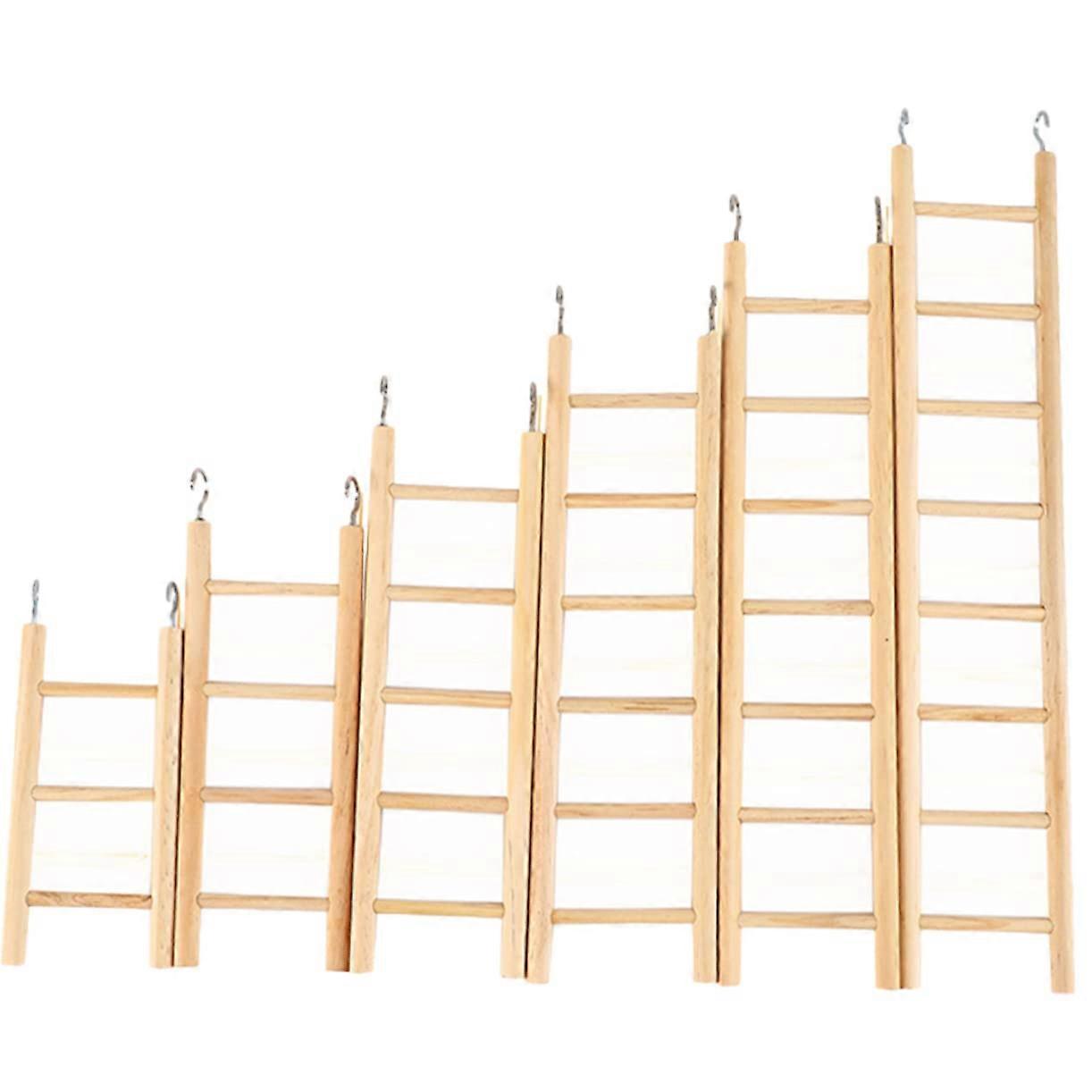 6Pcs Wooden Bird Ladder for Parrots and Budgerigars, Climbing Toys for Small Pets, Enhances Motor Skills and Exercise
