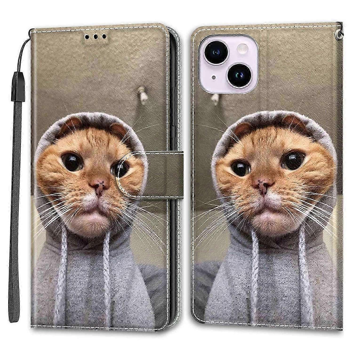 Leather Case for  14 ,Pattern Printed Card Holder Stand Phone Cover